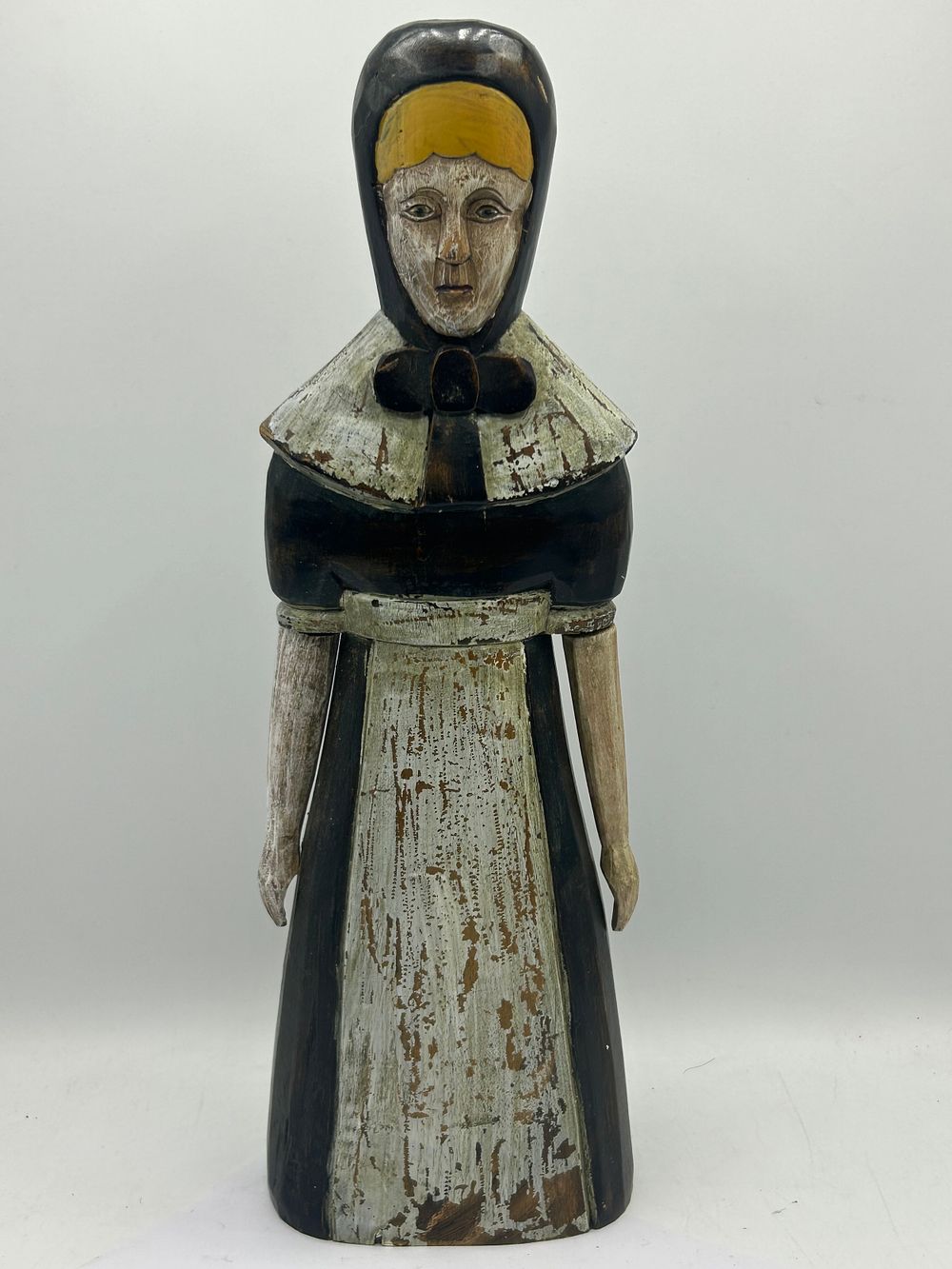 Lot 447: Naive Wooden Religious Figure Standing 16”