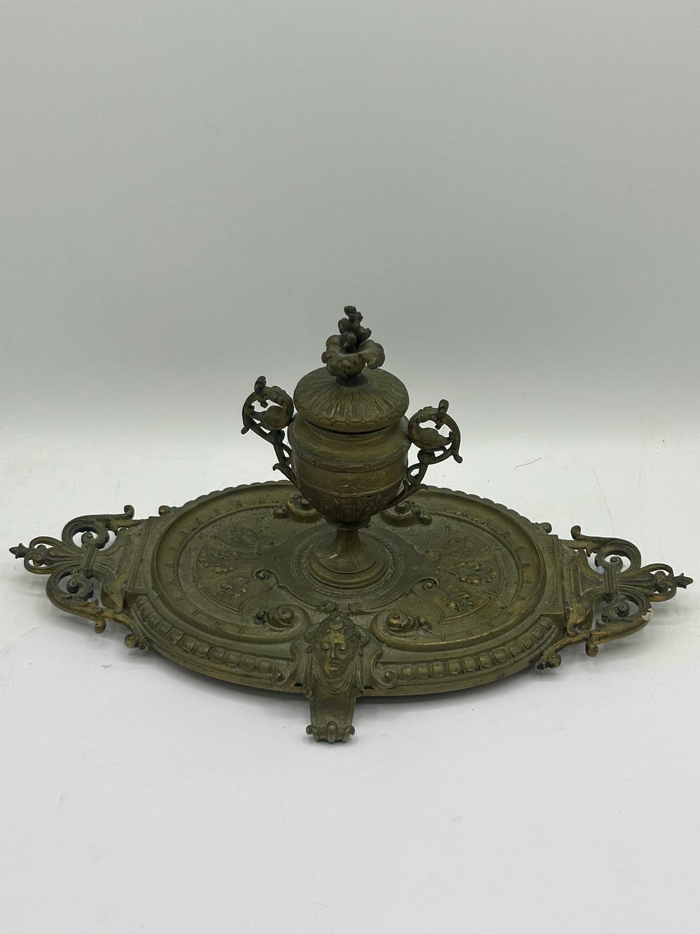 Lot 448: Stunning Brass Inkwell Well Detailed
