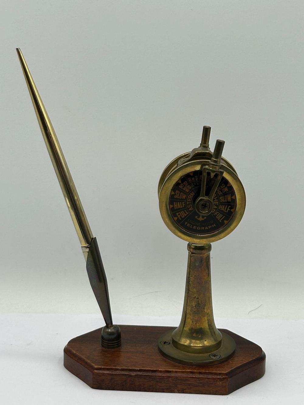 Lot 460: Vintage Brass Ship Telegraph Pen Holder