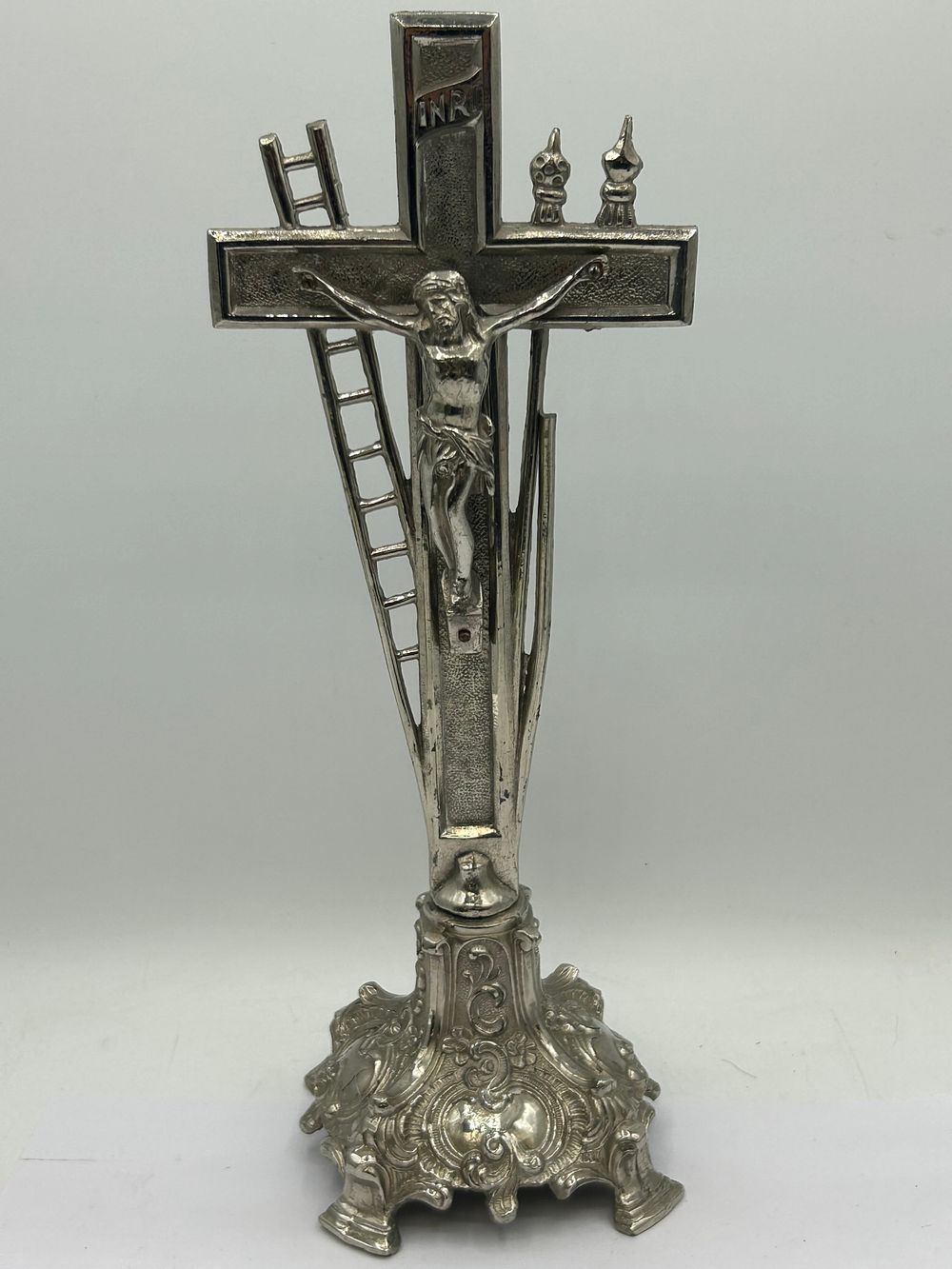 Lot 475: Chrome Detailed Crucifix Standing 14”