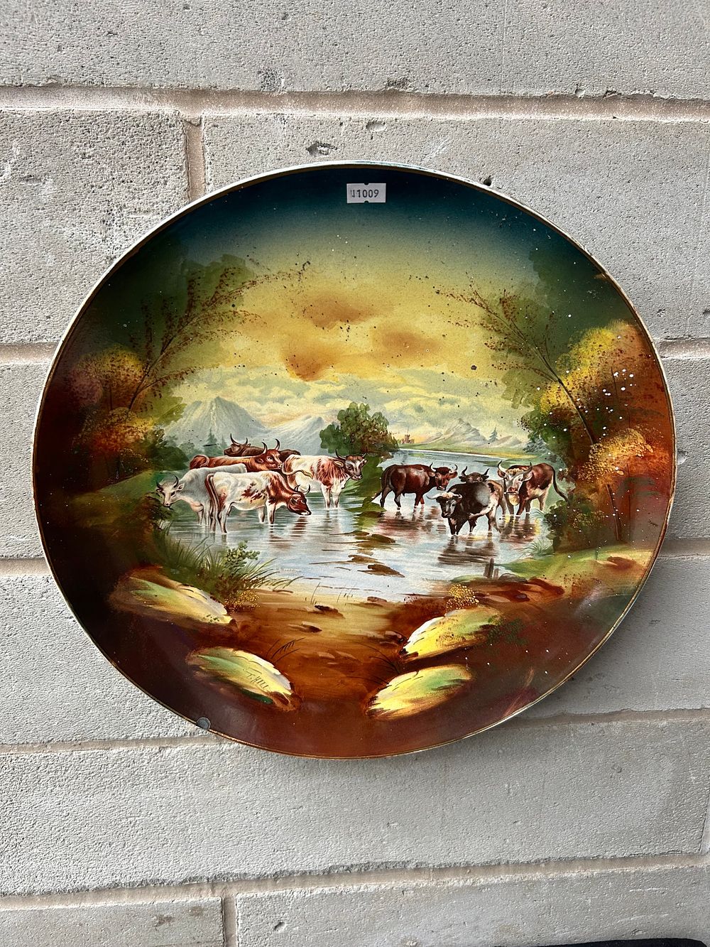 Lot 491: Large Hand Painted Ceramic Decorative Plate Signed No336...
