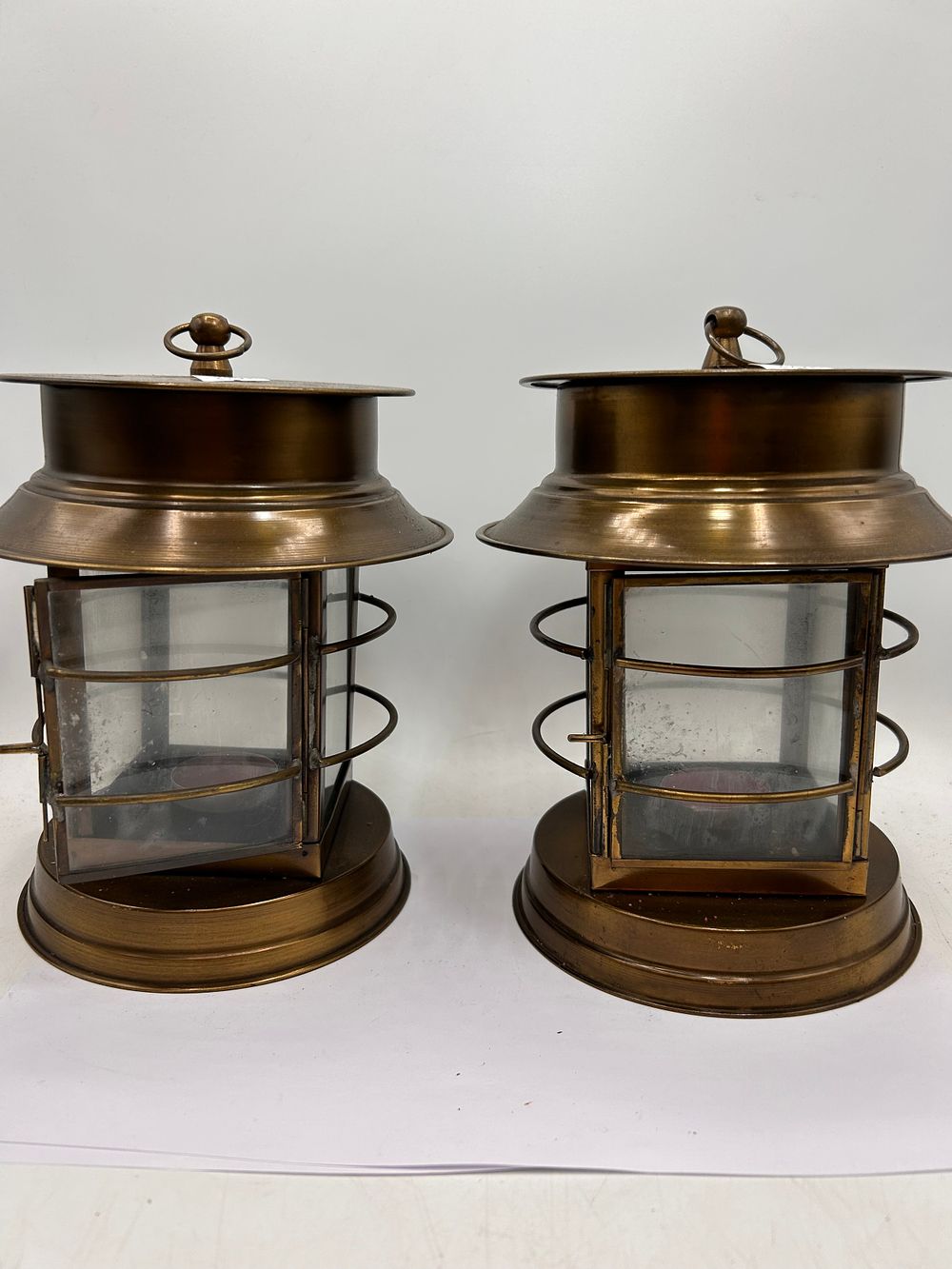 Lot 503: Pair Of Decorative Tea Light Holders, 8" Tall.
