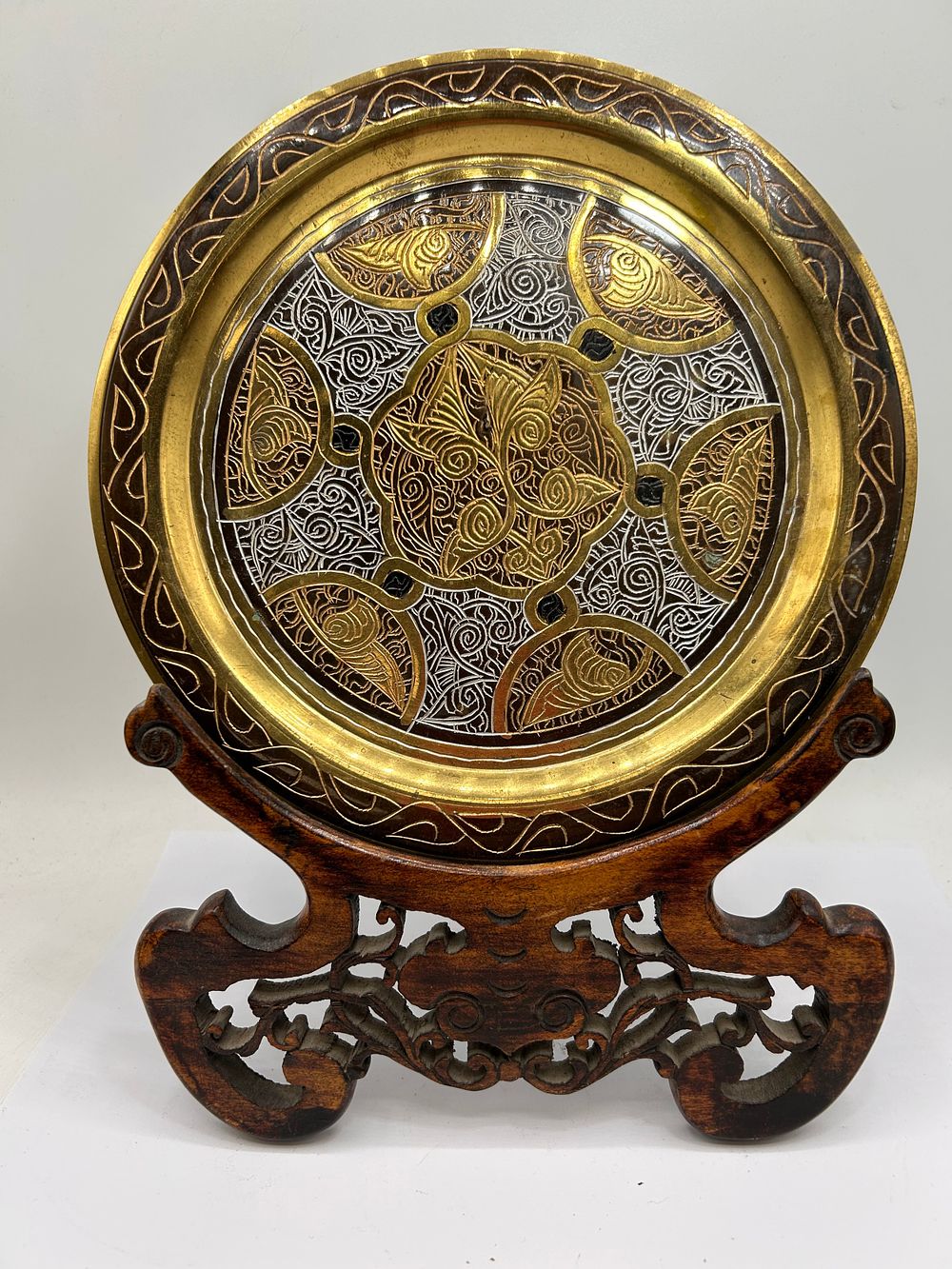 Lot 506: Decorative Plate On Carved Stand , 8" Diameter.