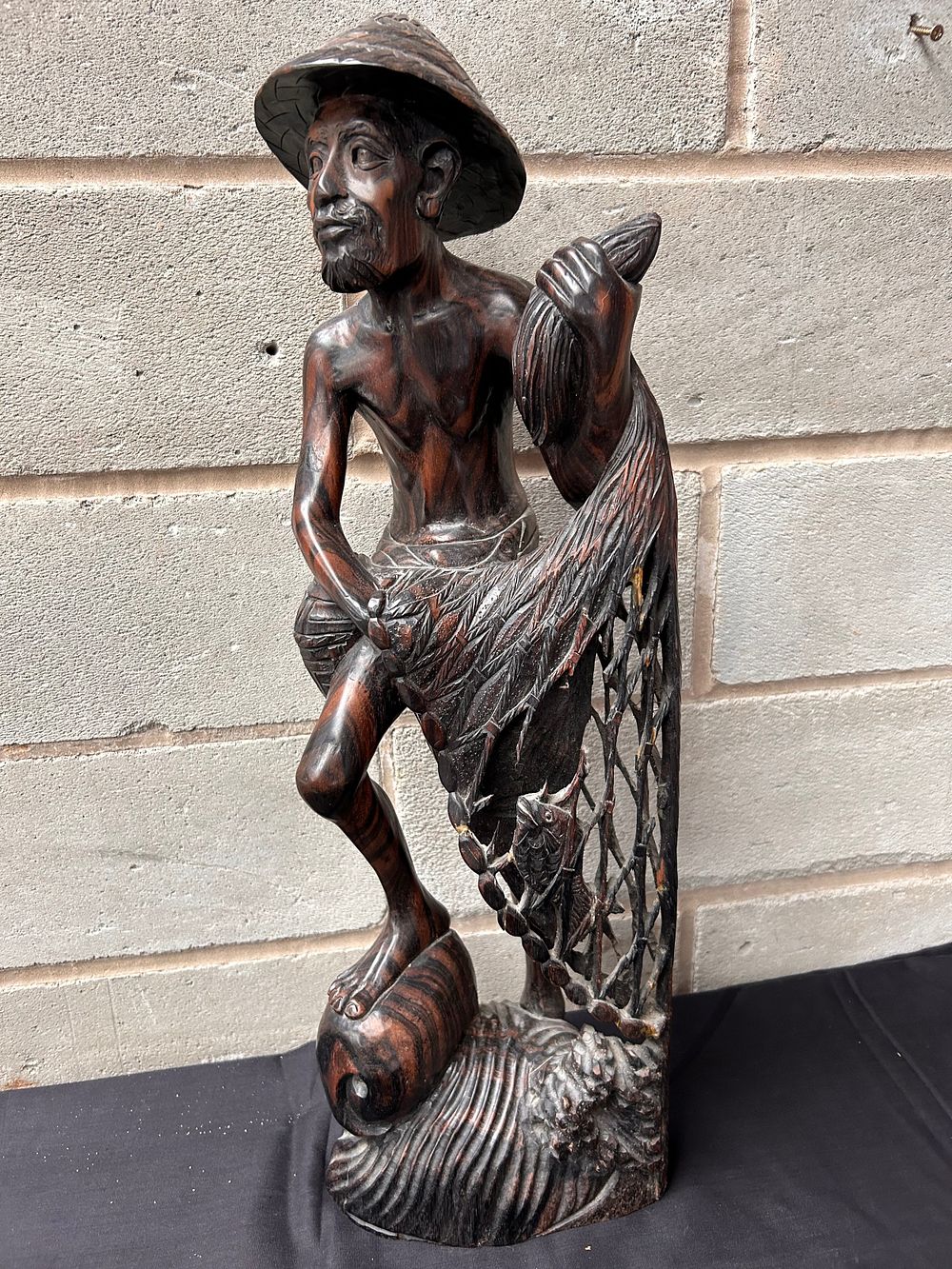 Lot 517: Large Asian Hardwood Carving, 23".