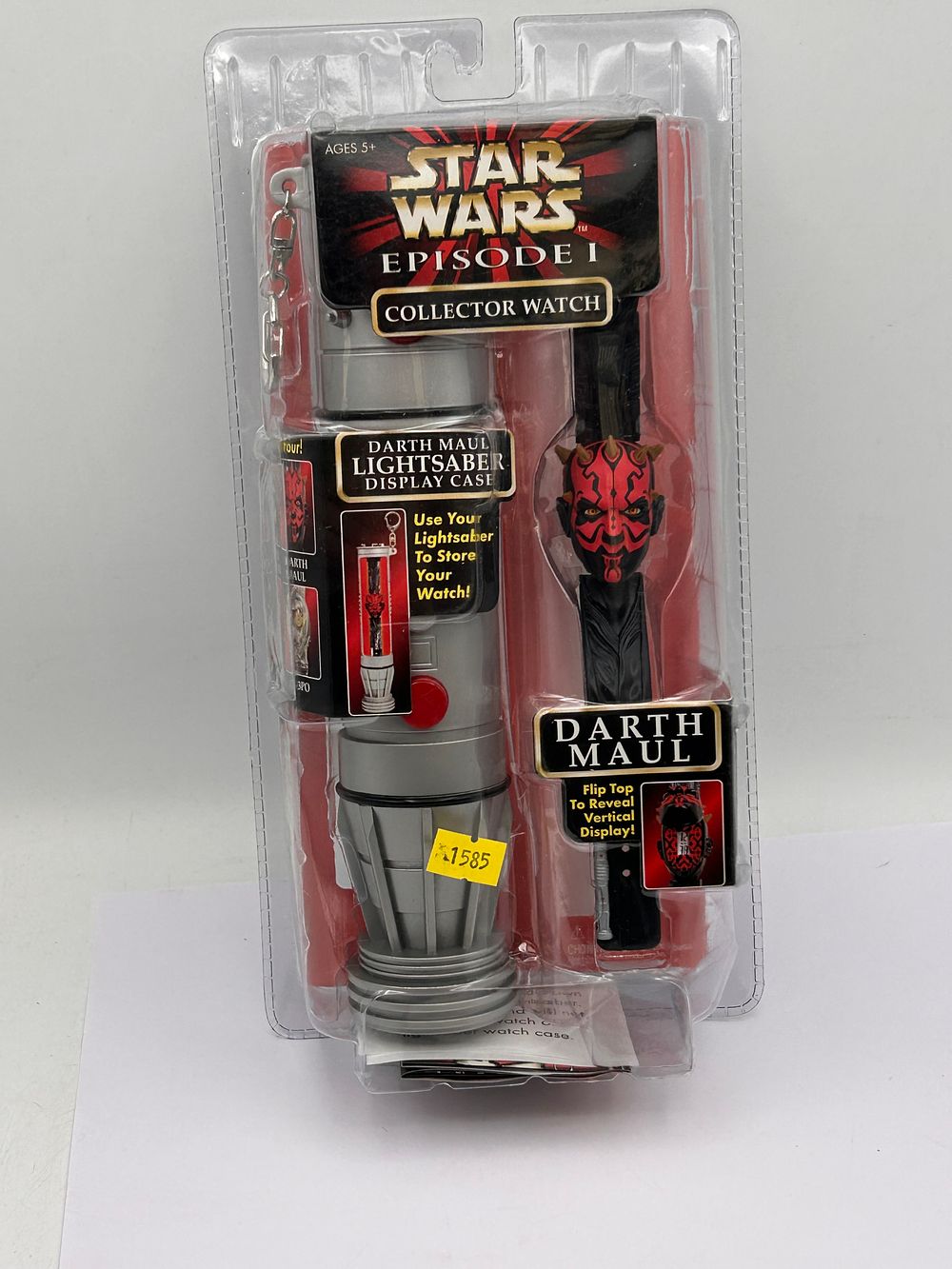 Lot 365: Star Wars Episode I Darth Maul Collector Watch with Lightsaber Display Case, 1999