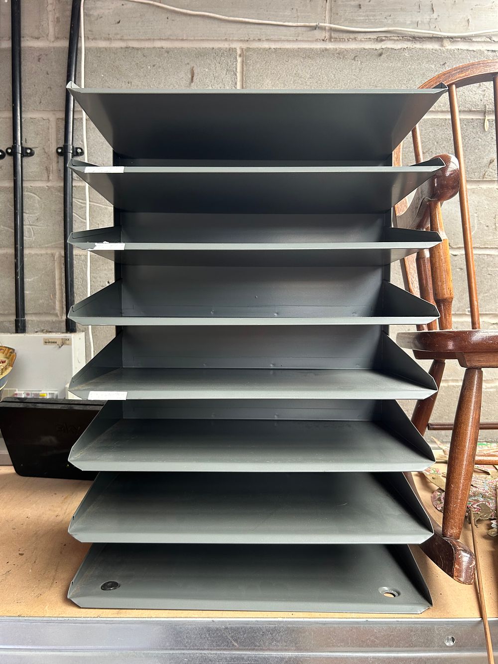 Lot 403: A Bisley 22” Tall Multi-Tiered Steel Document Sorting Rack