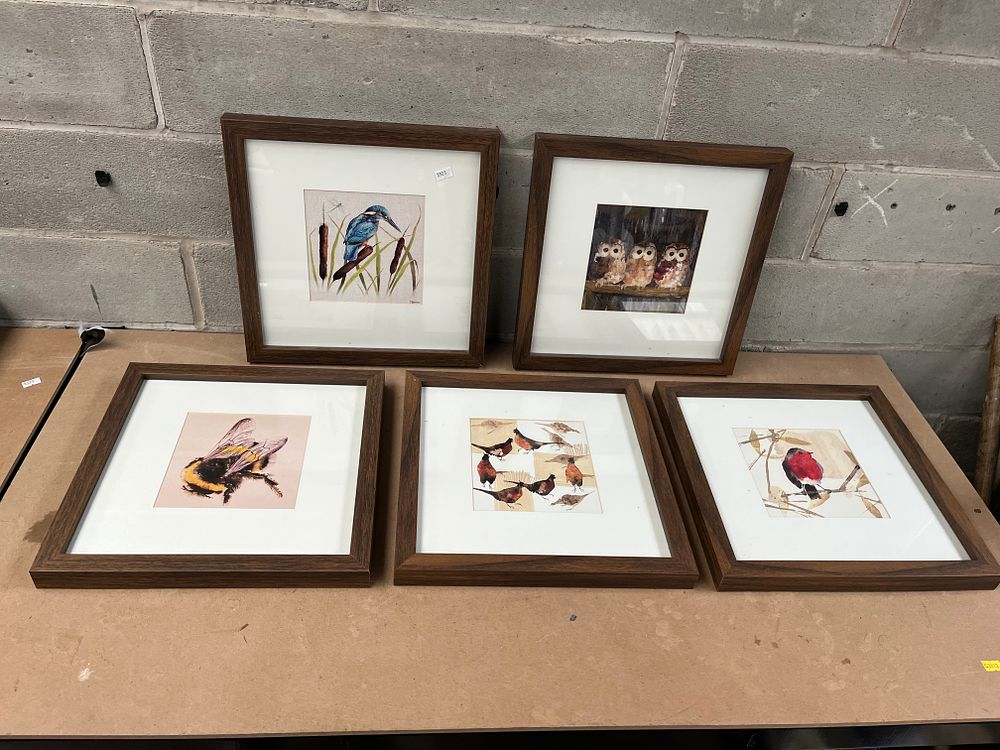 Lot 459: A Group of Five Pre-Framed Art Prints, one signed 'J. Bannon'