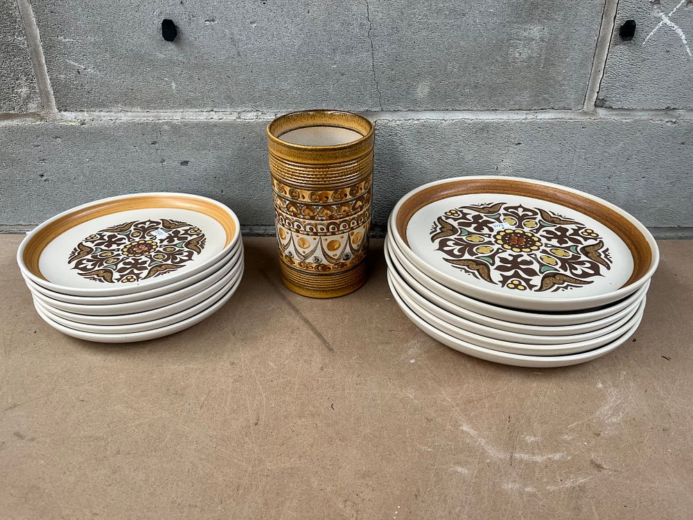 Lot 460: A Collection of Denby 'Canterbury' Plates and a Denby Stoneware Vessel
