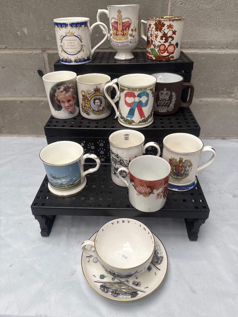 Lot 513: A Collection of Royal Commemorative Ceramic Drinkware, including Aynsley and Coalport