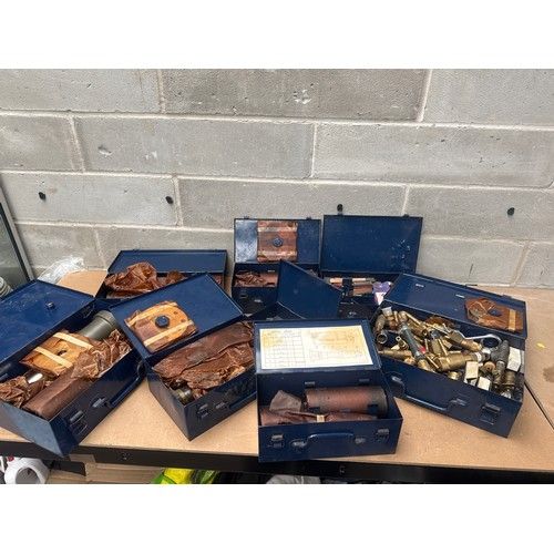 Lot 563: A Collection of Mid-to-Late 20th Century Toyota  Industrial Engineering Components in Metal Cases