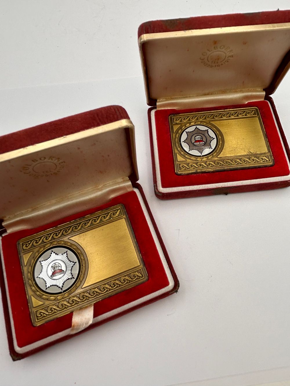 Lot 583: A Pair of Vintage Gold-Tone Metal 'I.F.P.A. Great Britain' Presentation Plaques