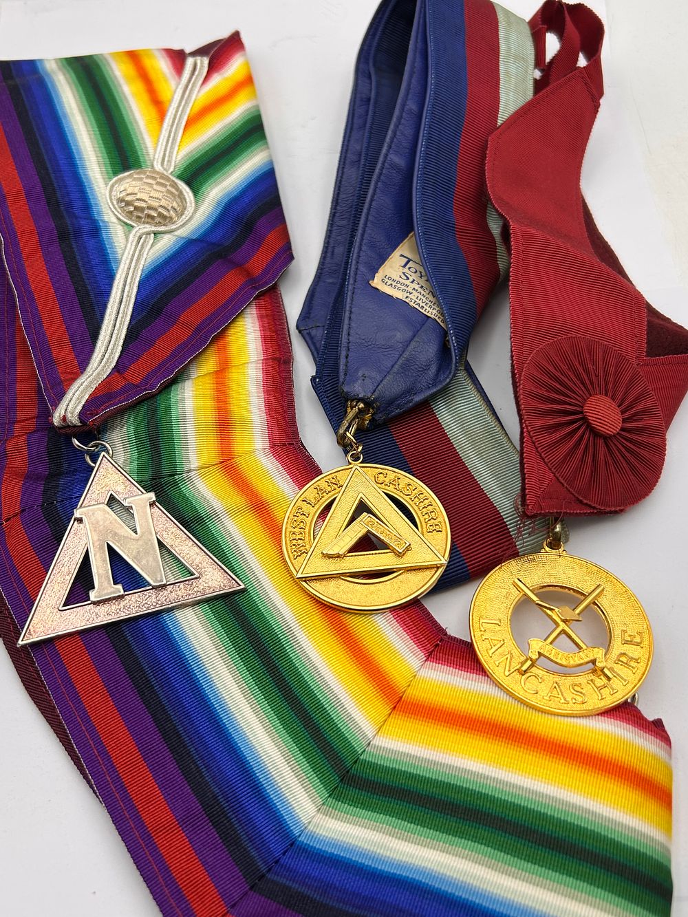 Lot 584: A Royal Ark Mariner Grand Rank Collarette with Three Masonic Jewels