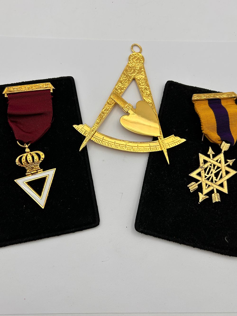 Lot 586: A Set of Three Masonic Lodge Officer Jewels