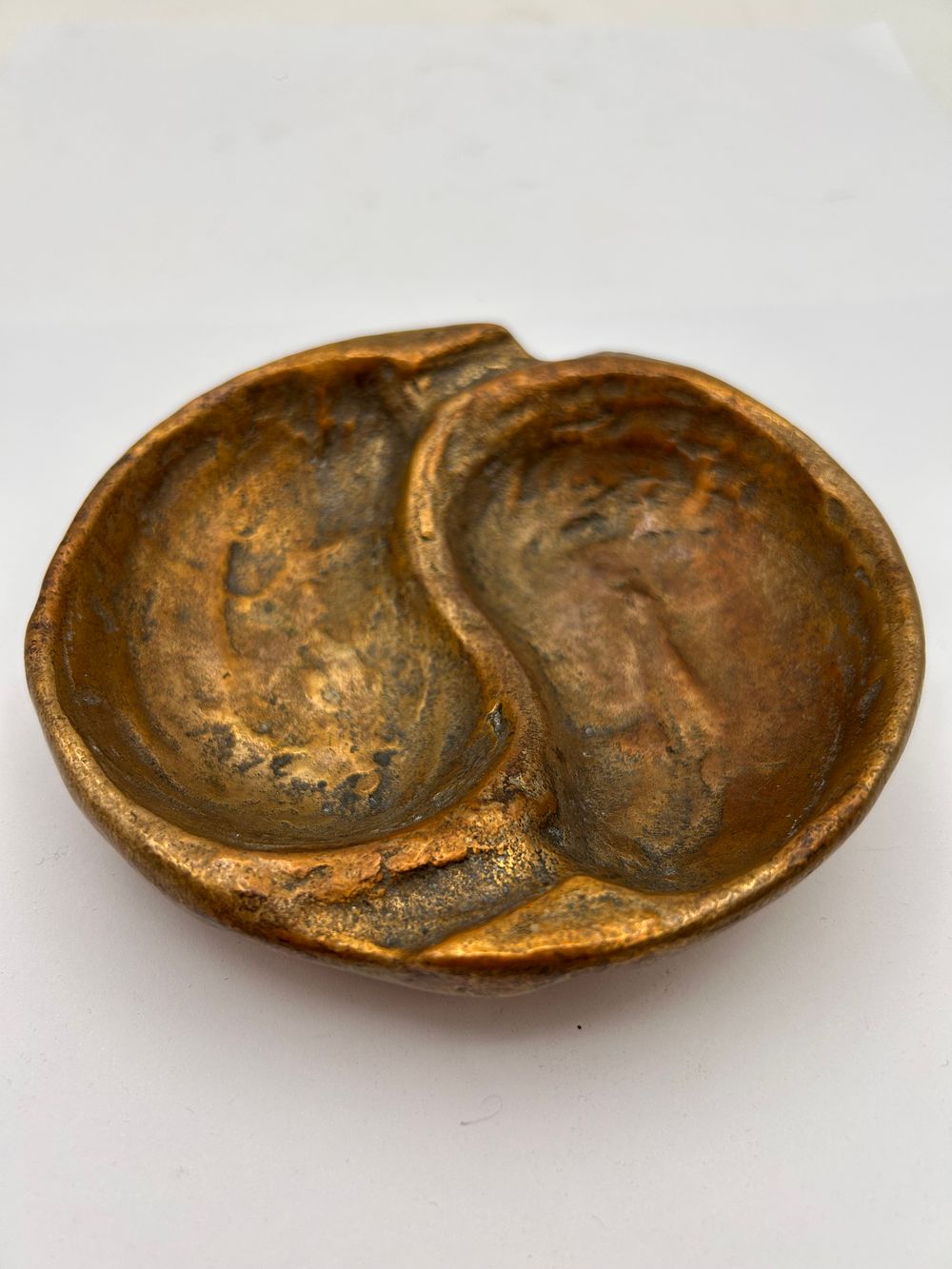 Lot 589: A Patinated Bronze Dual-Chambered Dish/Astray , Michael Harjes?