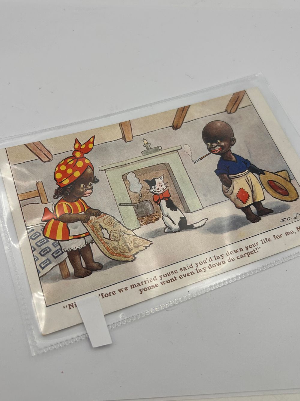 Lot 596: A Vintage J. Salmon Black Americana Caricature Postcard, Series 1837, Early 20th Century