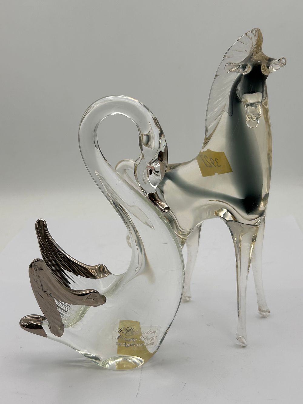 Lot 598: A Pair of A. Salviati Murano Art Glass Figures