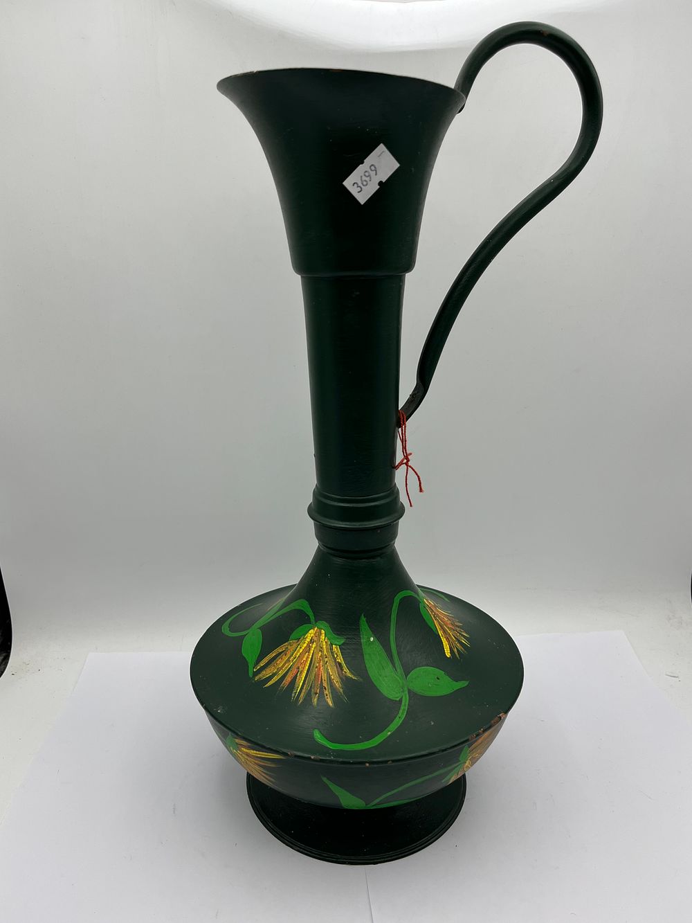 Lot 602: 15” Standing Hand Painted Wooden Candlestick Holder