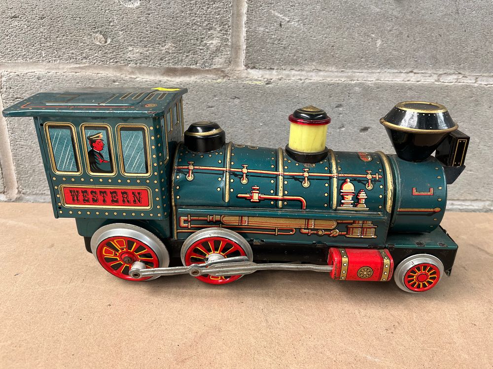 Lot 606: Modern Toys Western Special Locomotive Tin Litho Battery Operated Train, Japan