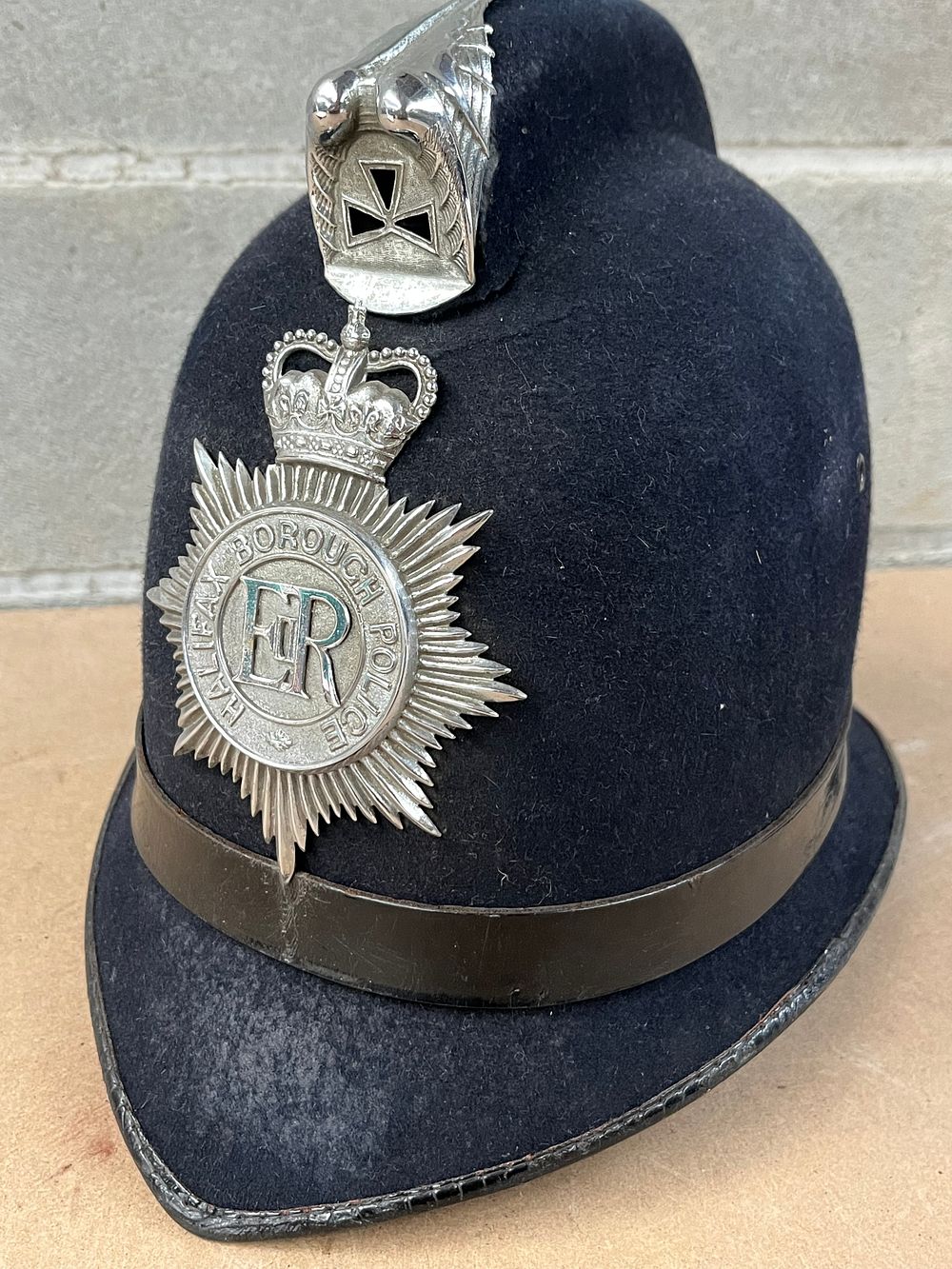 Lot 614: Christys London Halifax Borough Police Custodian Helmet, ER Cypher
