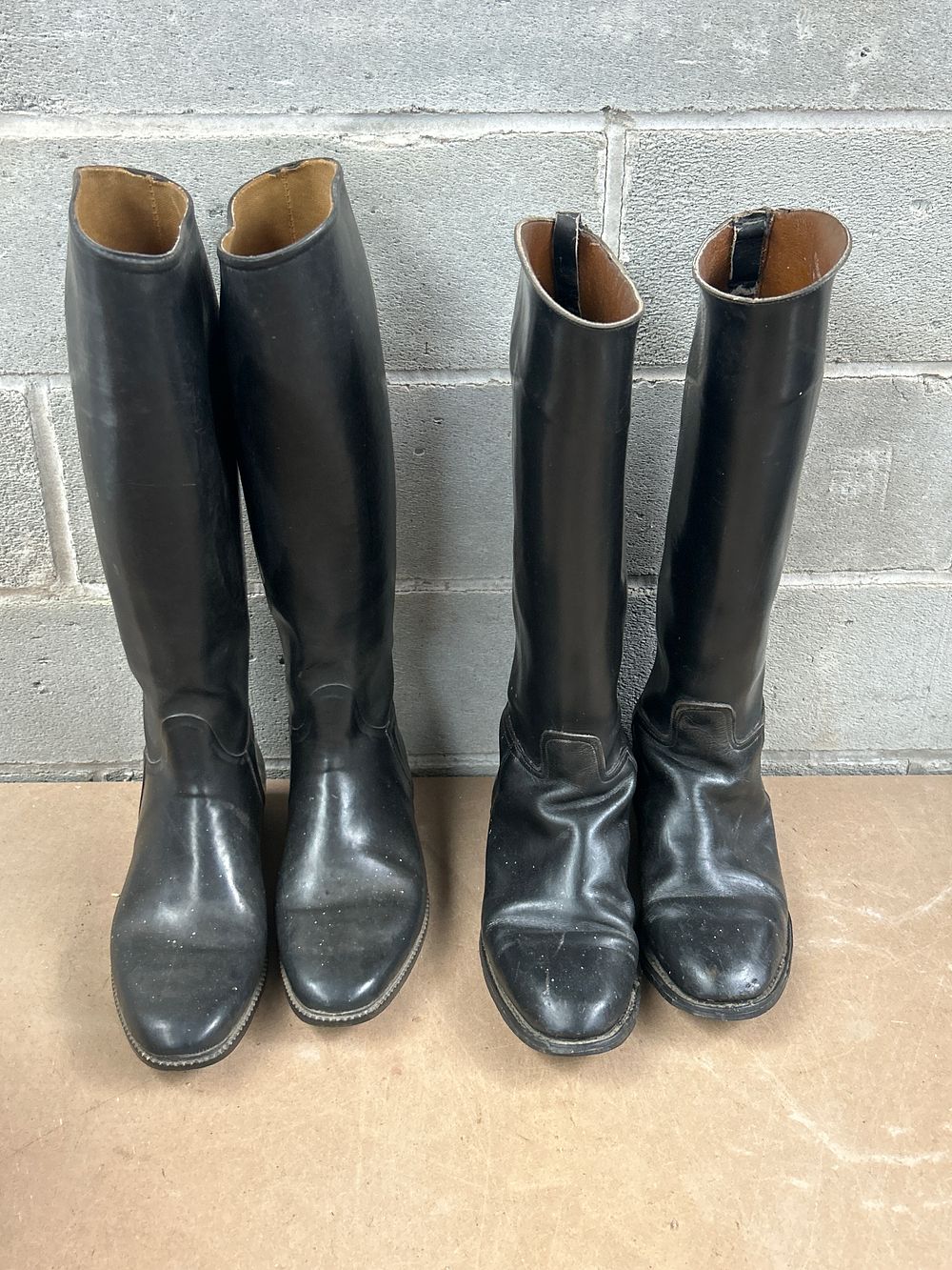 Lot 656: Two Pairs of LOVESON Black Leather Riding Boots, Size 6