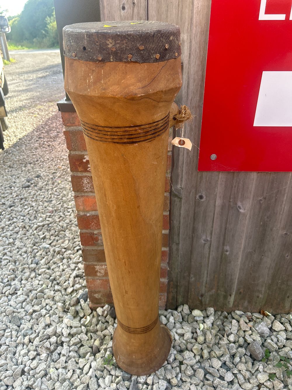 Lot 661: A Large Hand-Carved Wooden Drum