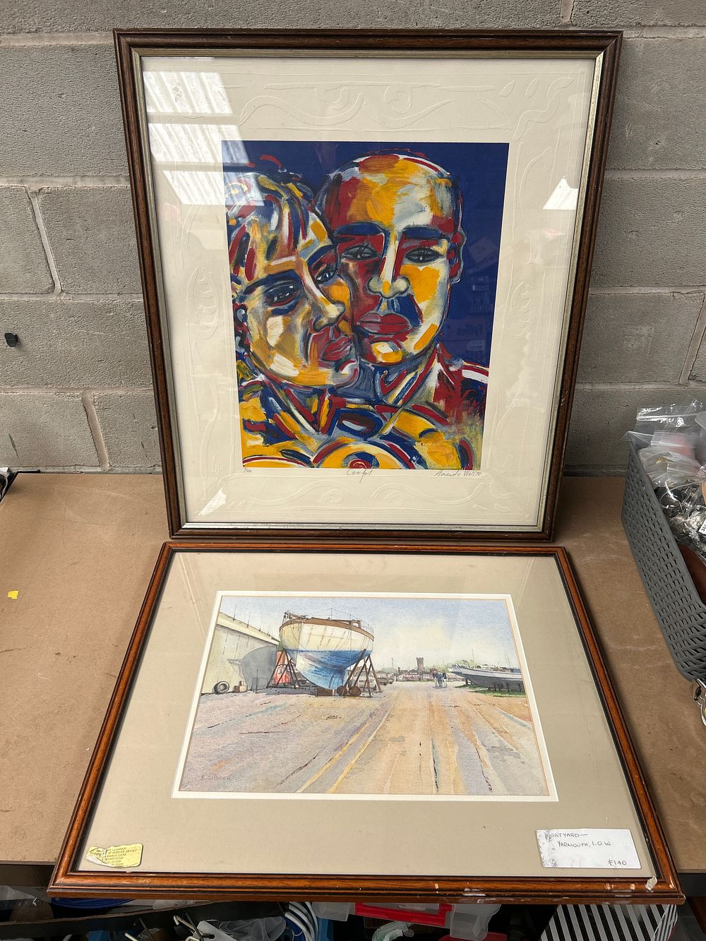 Lot 686: Amanda Watt 'Comfort' Limited Edition Print and E. Glidden 'Bright Yards' Watercolor Painting