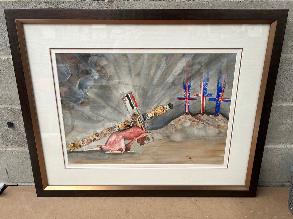 Lot 691: Louis (Early 21st Century), The Liberation of Iraq, Watercolor on Paper