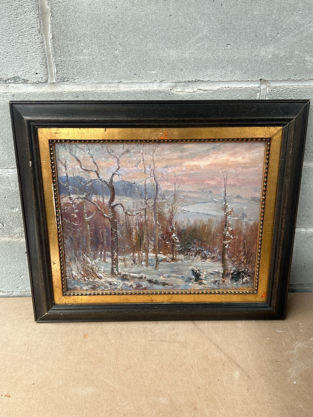 Lot 695: Oil on Canvas, Impressionistic Winter Landscape, Signed 'Cadbury' and Dated 1896
