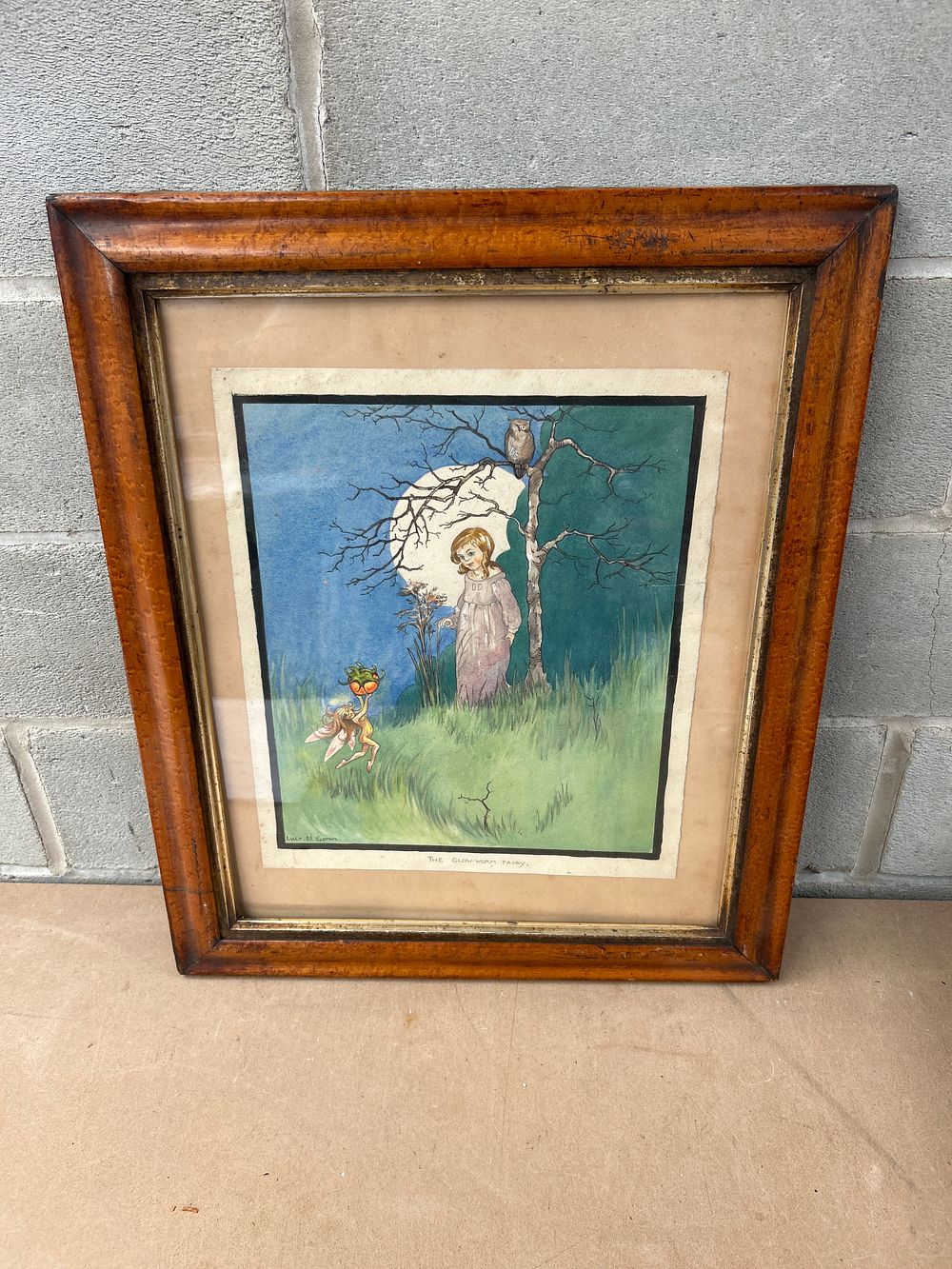 Lot 697: Lucy G. Gonin, "The Glow-Worm Fairy," Watercolor Illustration, 20 x 17”