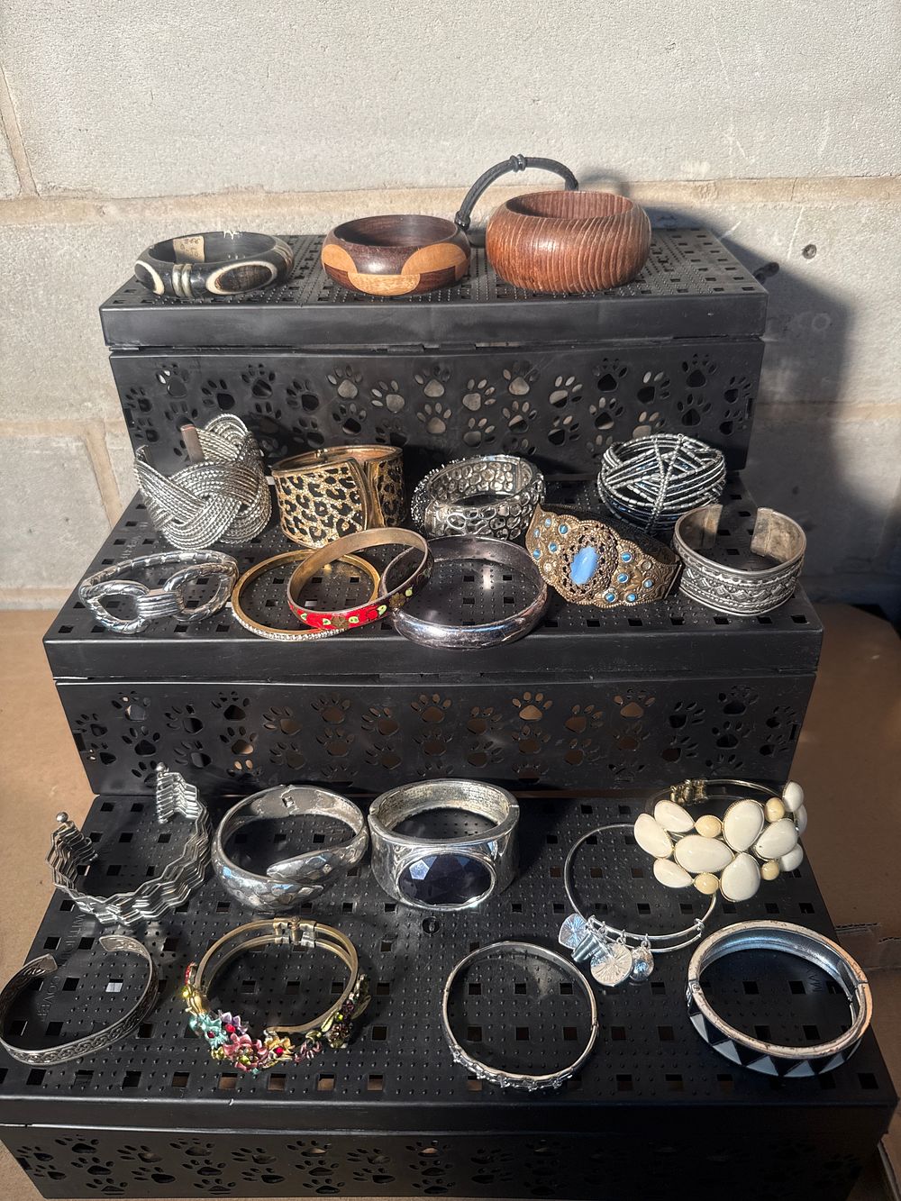 Lot 312: A Collection of 24 Assorted Costume Bracelets