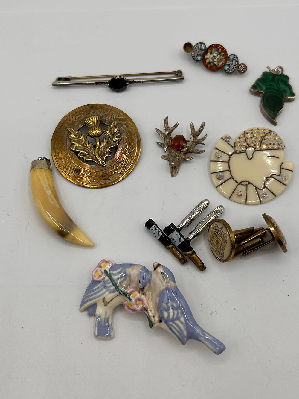 Lot 328: A Collection of Vintage Costume Jewelry and Decorative Items
