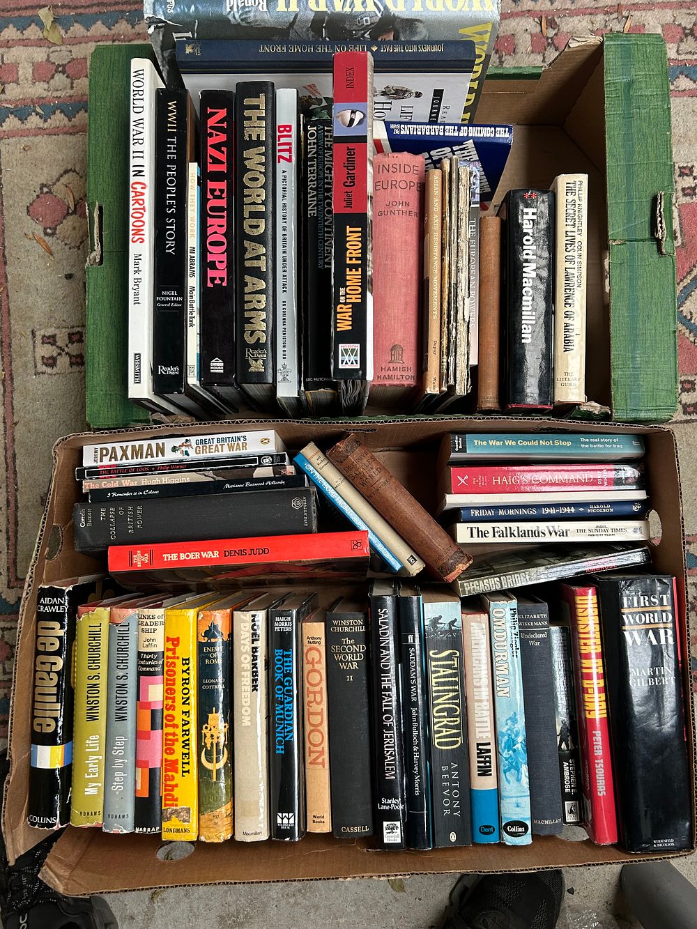 Lot 423: A Collection of Non-Fiction Historical Books, Predominantly Military History, in Two Boxes
