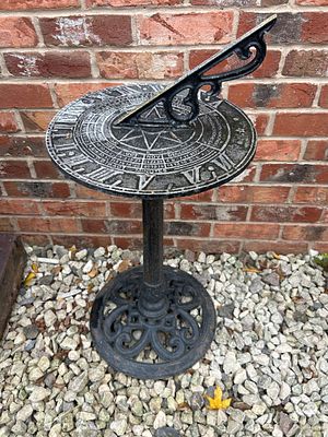 A Whitehall Products Verdigris Finished Cast Iron Dragonfly Sundial. A Verdigris Finished Cast 