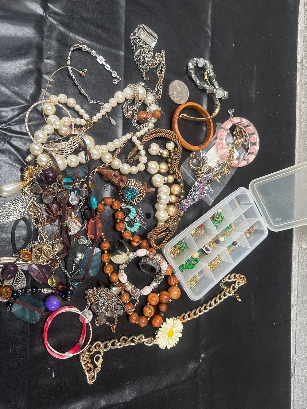 Lot 304: A Collection of Assorted Costume Jewelry and Craft Components