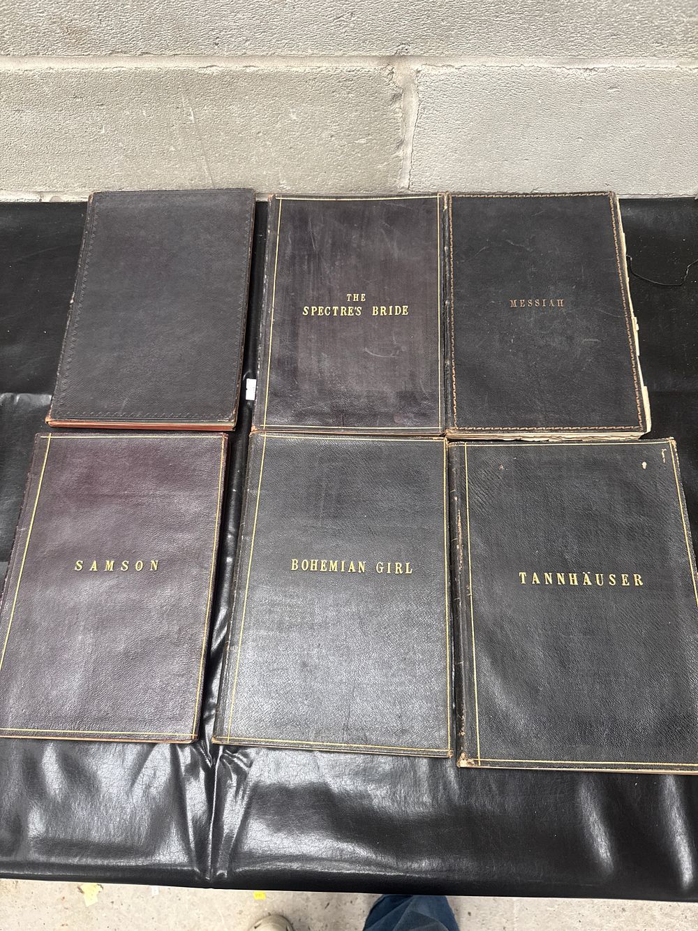 Lot 419: A Set of Six Late 19th Century Vintage Musical Score Volumes with Gilt-Stamped Covers