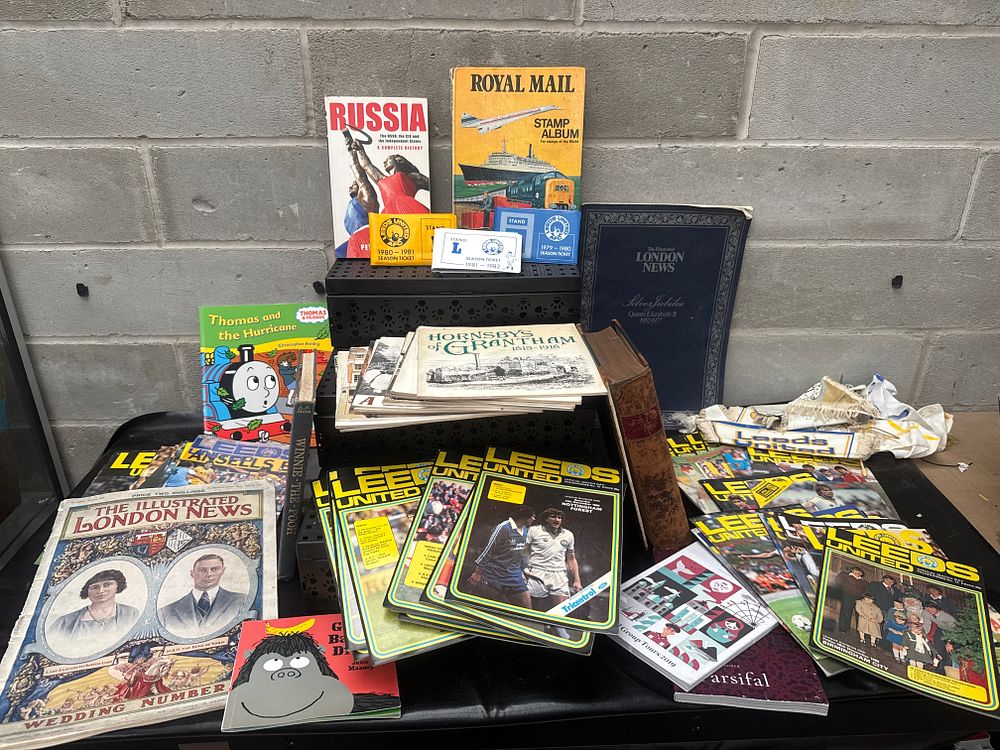 Lot 470: A Collection of 20th Century Paper Ephemera, Books, Magazines, and Football Memorabilia, including Leeds United Programmes and The Illustrated London News