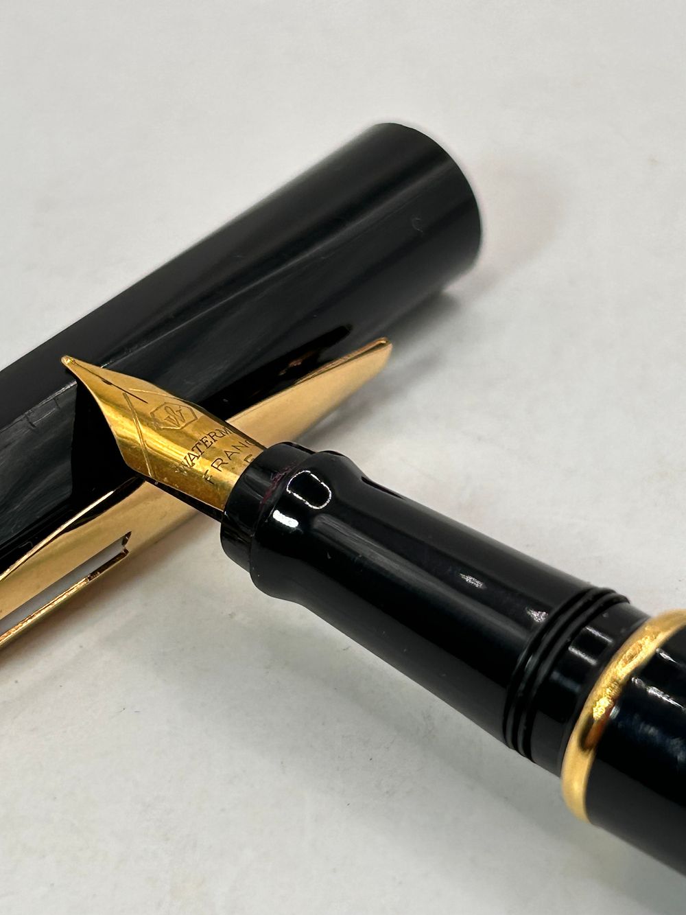 Lot 342: Waterman Black and Gold-Tone Faceted Fountain Pen