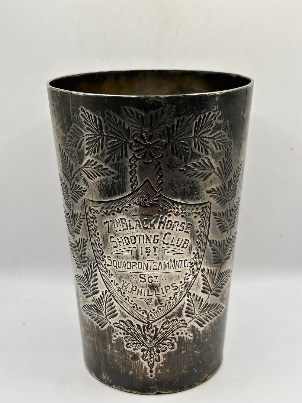 Lot 355: Mappin & Webb Electro Britannia Metal Plate Shooting Club Trophy Beaker