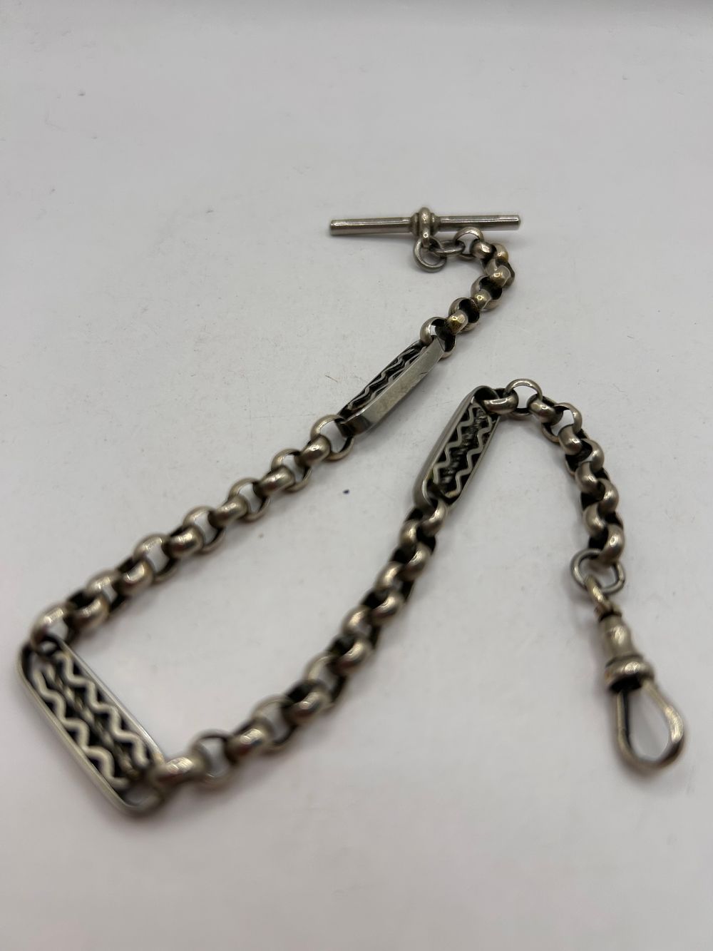 Lot 356: Victorian Albert Watch Chain with Decorative Bar Links