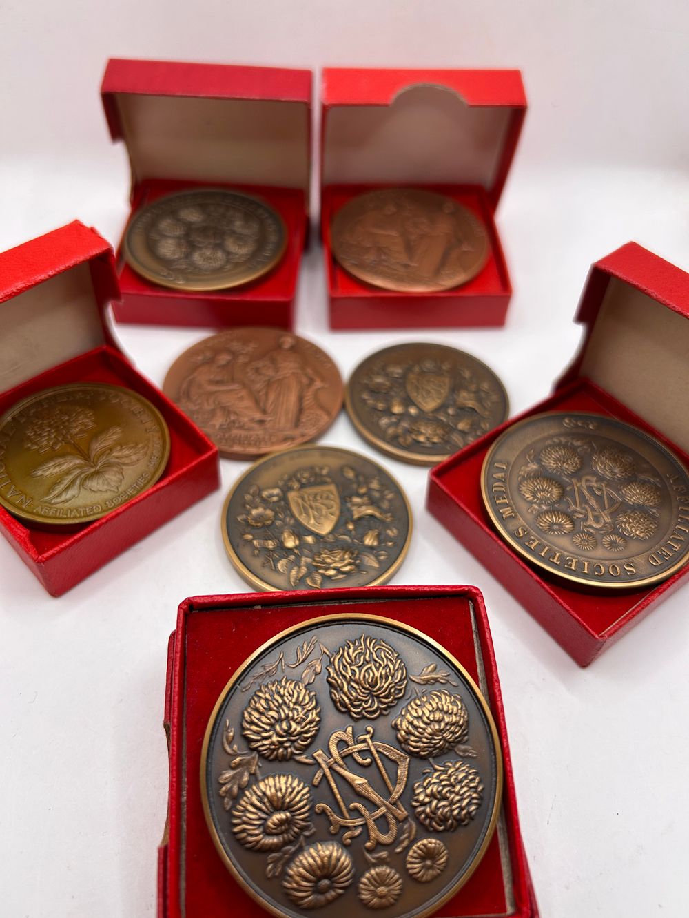 Lot 363: A Collection of Seven National Chrysanthemum Society and RHS Affiliated Societies Medals