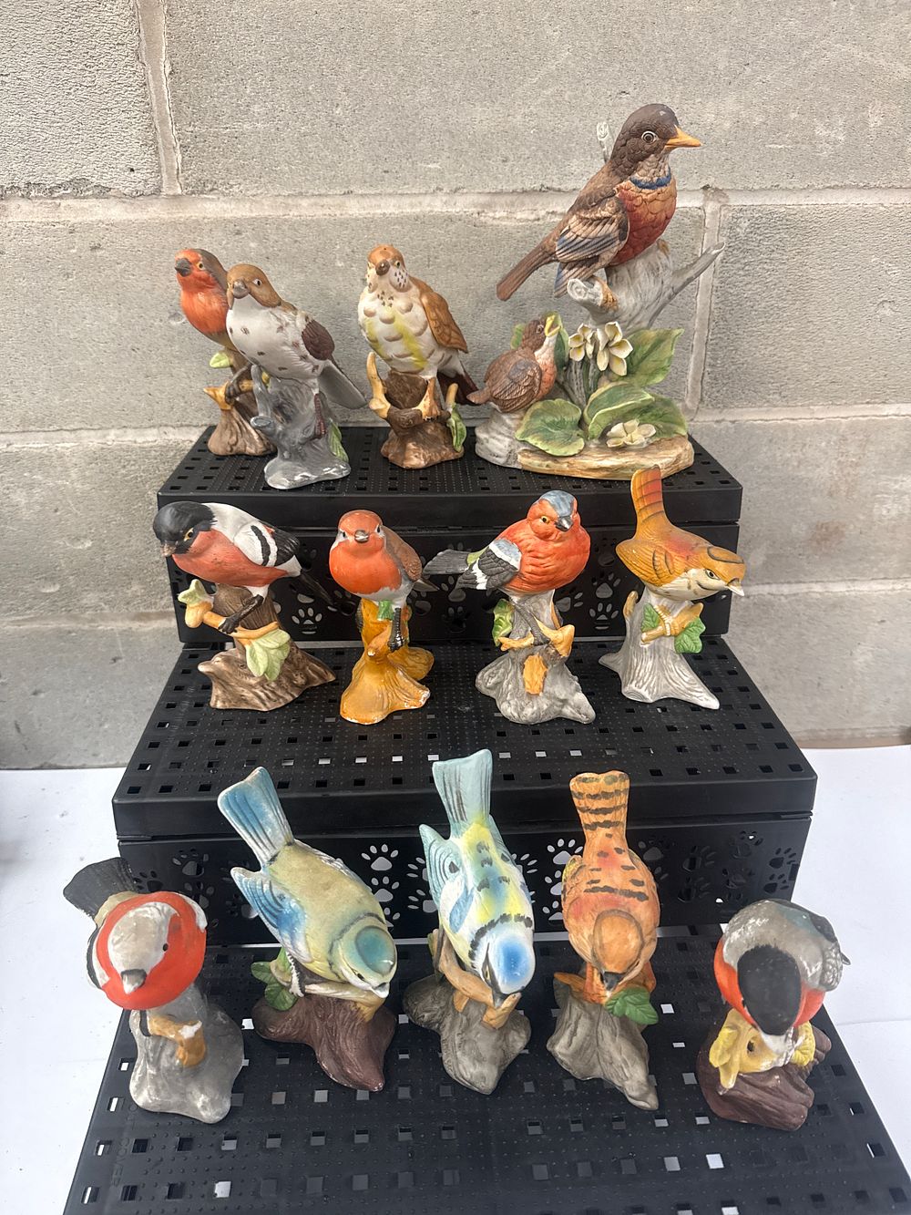Lot 547: A Collection of  Glazed Ceramic Bird Figurines, Mid-20th Century