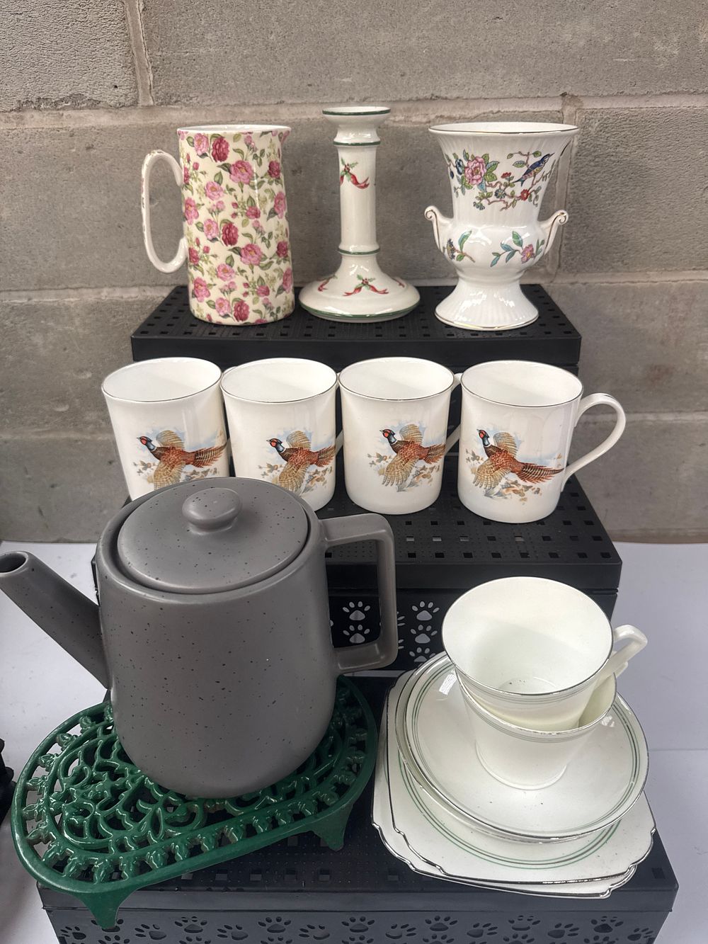 Lot 549: A Collection of  Mixed Ceramic Tableware Items Including Aynsley Pembroke and Pheasant Mugs