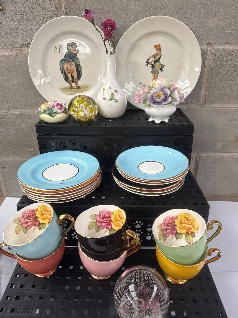 Lot 559: A Collection of Pieces of Mid-20th Century Mixed Decorative Ware Including Bone China Tea Cups and Novelty Plates