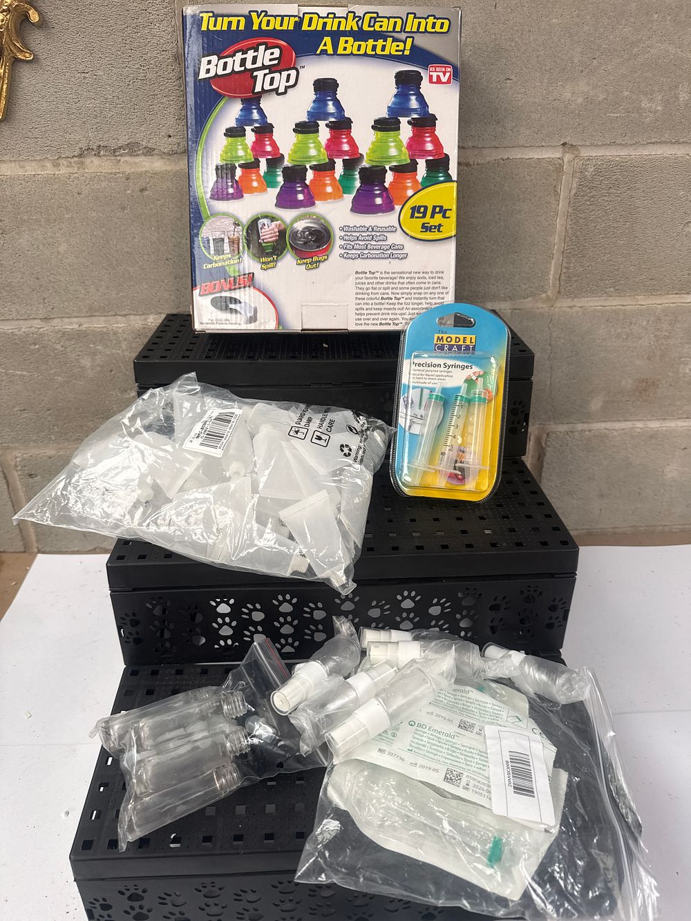 Lot 560: A Collection  of New Utility and Craft Supplies Including As Seen On TV Bottle Top Set