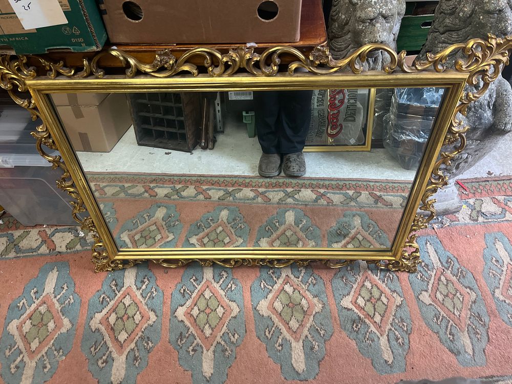 Lot 548: Large Ornate Gilt Framed Baroque Style Wall Mirror