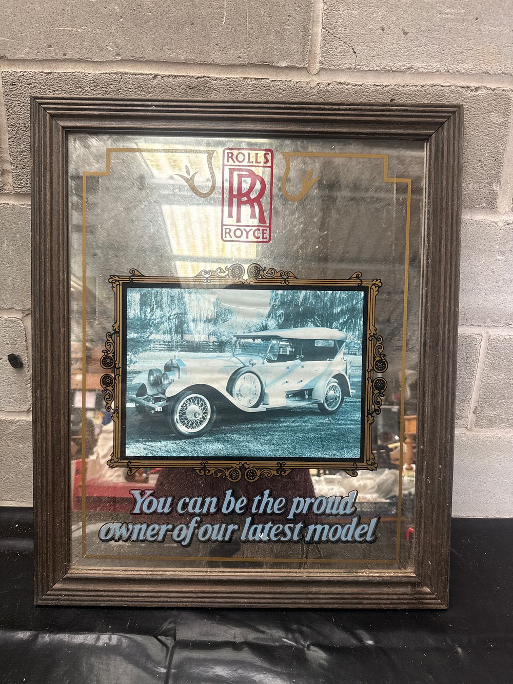 Lot 555: Vintage Rolls Royce Advertising Mirror Proud Owner of Our Latest Model 20 x 24 Inches