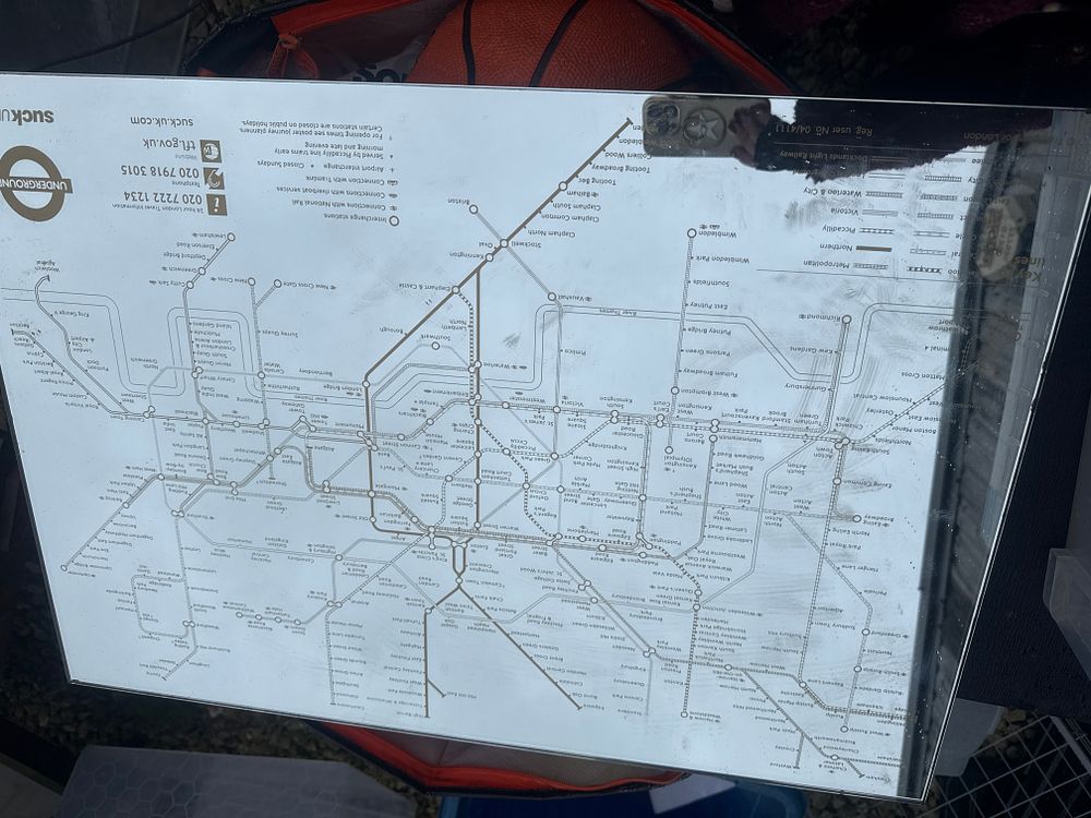 Lot 556: A Suck UK London Underground Tube Map Wall Mirror, 29 x 20 Inches