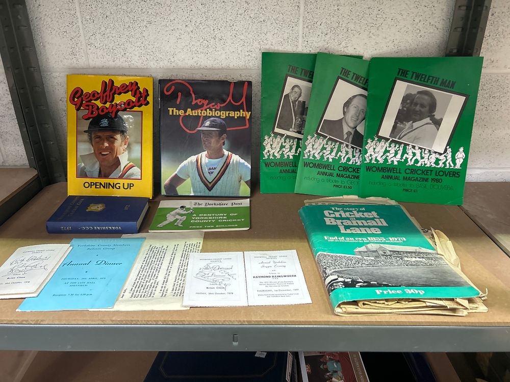 Lot 308: A Collection of Yorkshire County Cricket Club Memorabilia and Publications Including Geoffrey Boycott Autobiographies