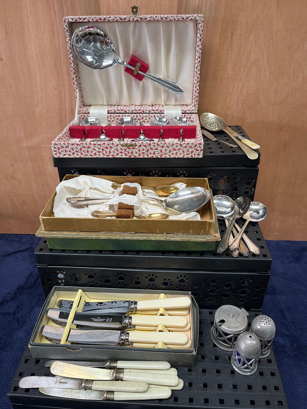 Lot 314: A Collection of Victorian and Later Silver-Plate and Stainless Steel Flatware and Table Service Items
