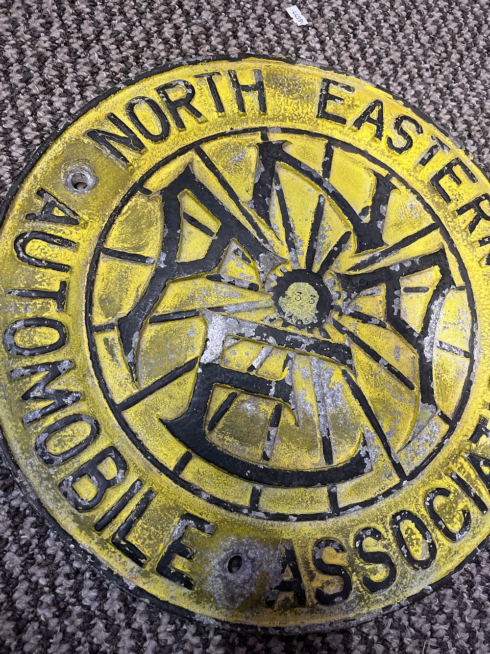 Lot 331: A Vintage North Eastern Automobile Association Cast Metal Plaque